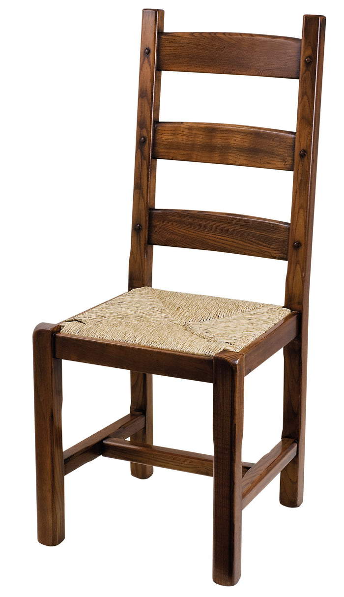 Set 2 sedie rustica in legno di frassino tinta noce seduta paglia - Mobili 2G