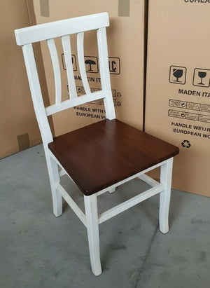 Set 2 sedie shabby bicolore legno seduta legno 43x45x91 - Mobili 2G