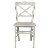 Set 2 sedie shabby legno bianco anticato seduta legno 43x46x89 - Mobili 2G