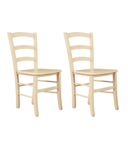 Set 2 sedie shabby legno laccato avorio anticato seduta legno 43x46x89 - Mobili 2G