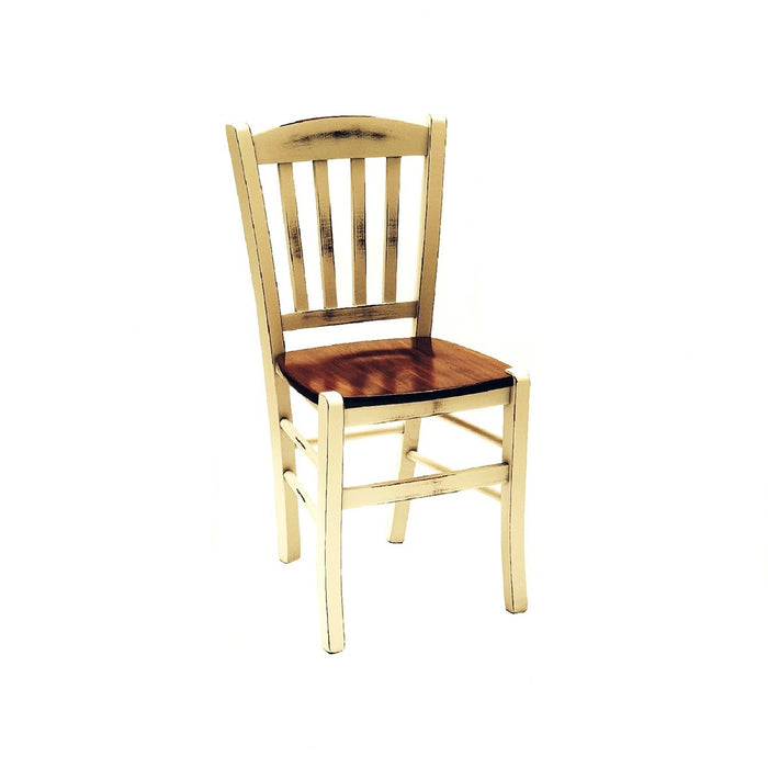 Set 2 sedie shabby vintage in legno di faggio seduta legno - Mobili 2G