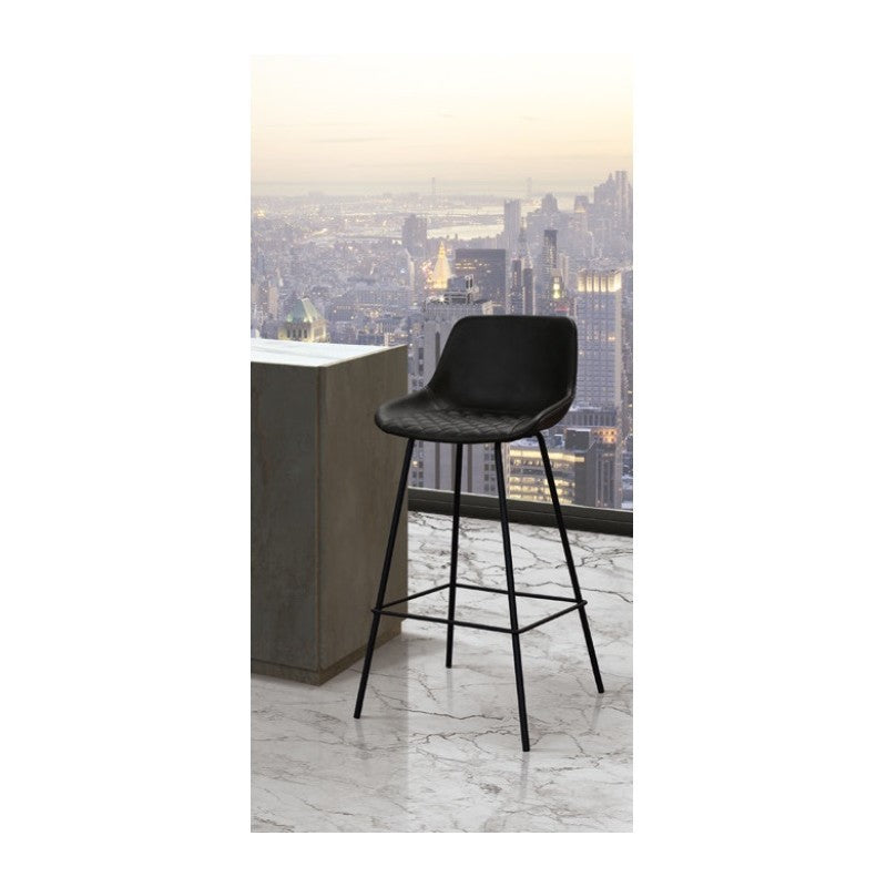 Set 2 sgabelli moderni design metallo ecopelle antracite 36x44x100 - Mobili 2G