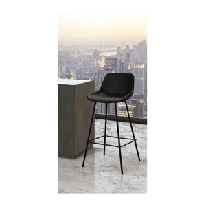 Set 2 sgabelli moderni design metallo ecopelle antracite 36x44x100 - Mobili 2G