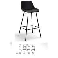 Set 2 sgabelli moderni design metallo ecopelle antracite 36x44x100 - Mobili 2G