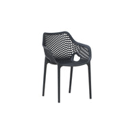 Set 4 poltrone design polipropilene e fibra di vetro antracite 57x60x82