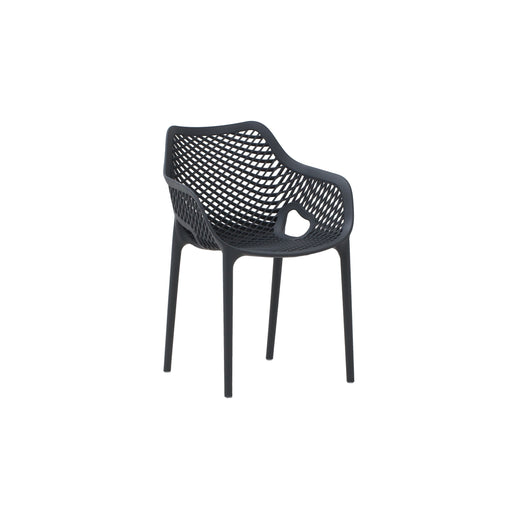 Set 4 poltrone design polipropilene e fibra di vetro antracite 57x60x82