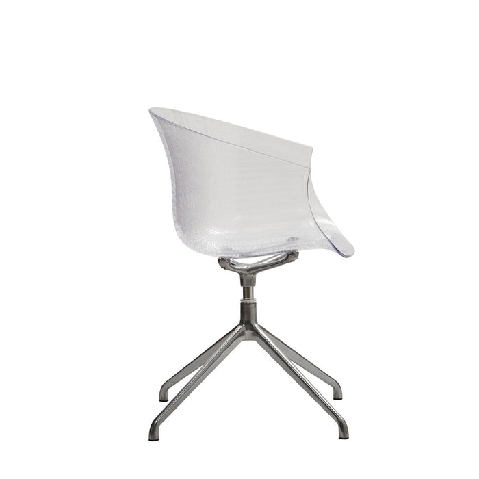 Set 4 poltrone girevoli polipropilene trasparente 59x50x78