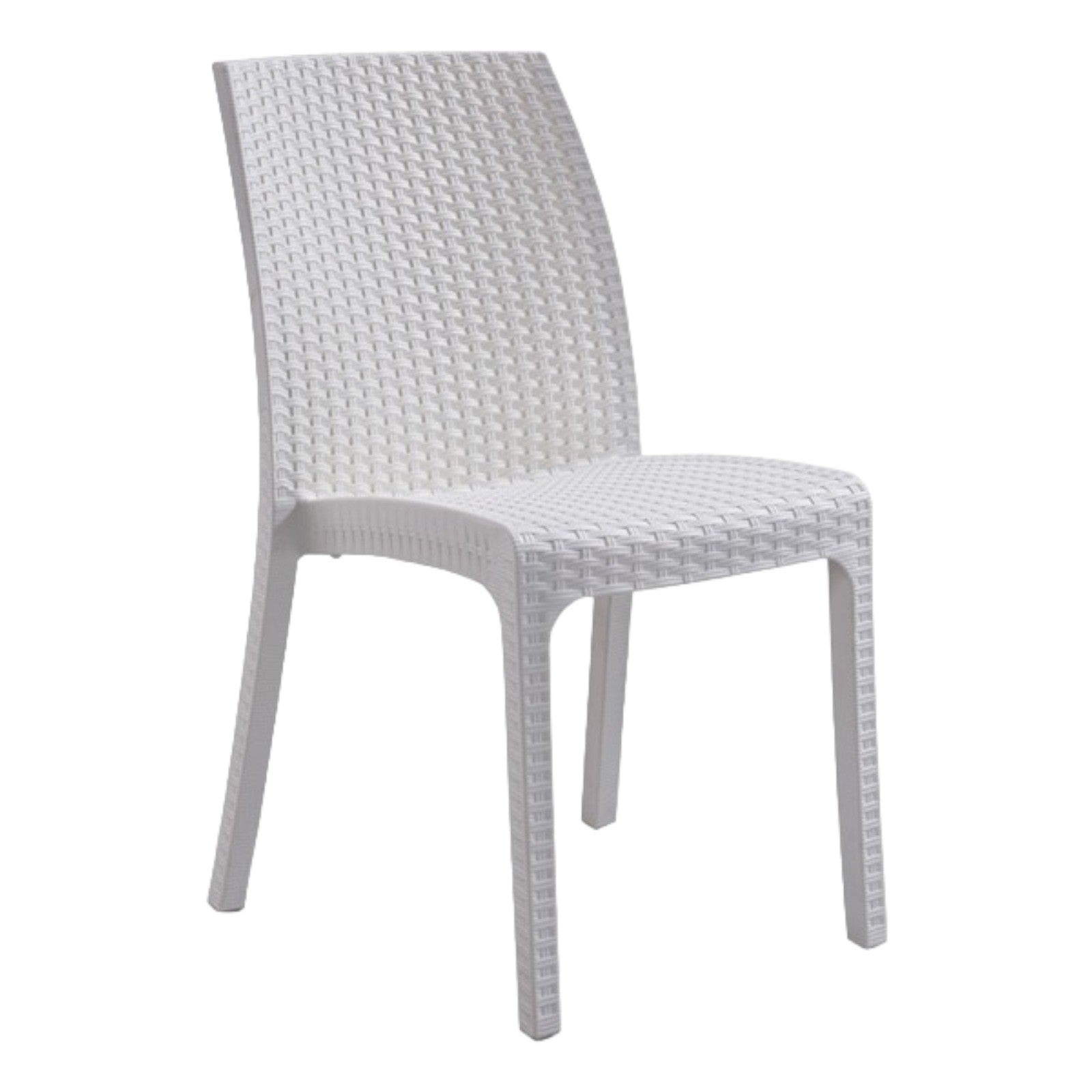 Set 4 sedie da giardino in polimerico rattan bianco - Mobili 2G