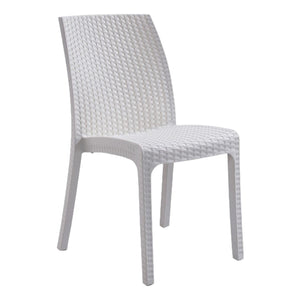 Set 4 sedie da giardino in polimerico rattan bianco - Mobili 2G