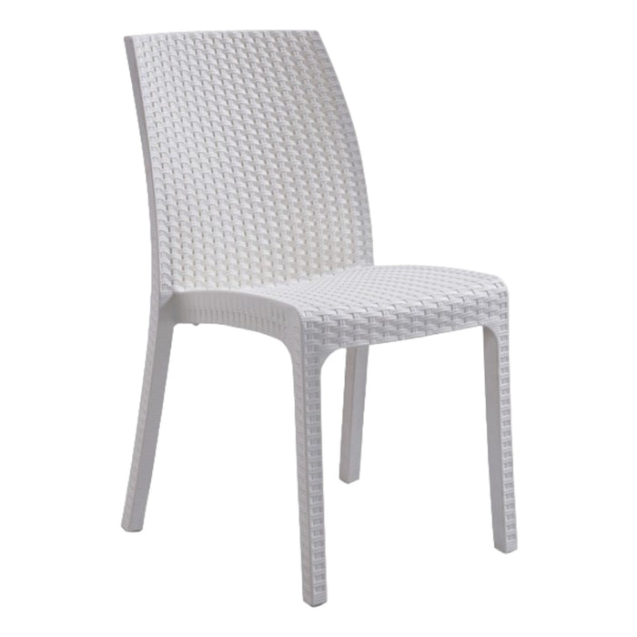 Set 4 sedie da giardino in polimerico rattan bianco - Mobili 2G
