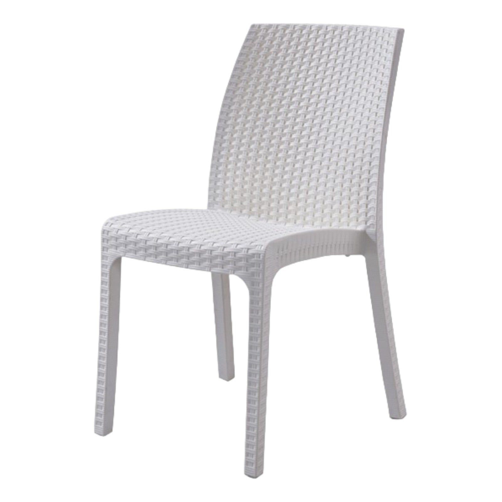 Set 4 sedie da giardino in polimerico rattan bianco - Mobili 2G