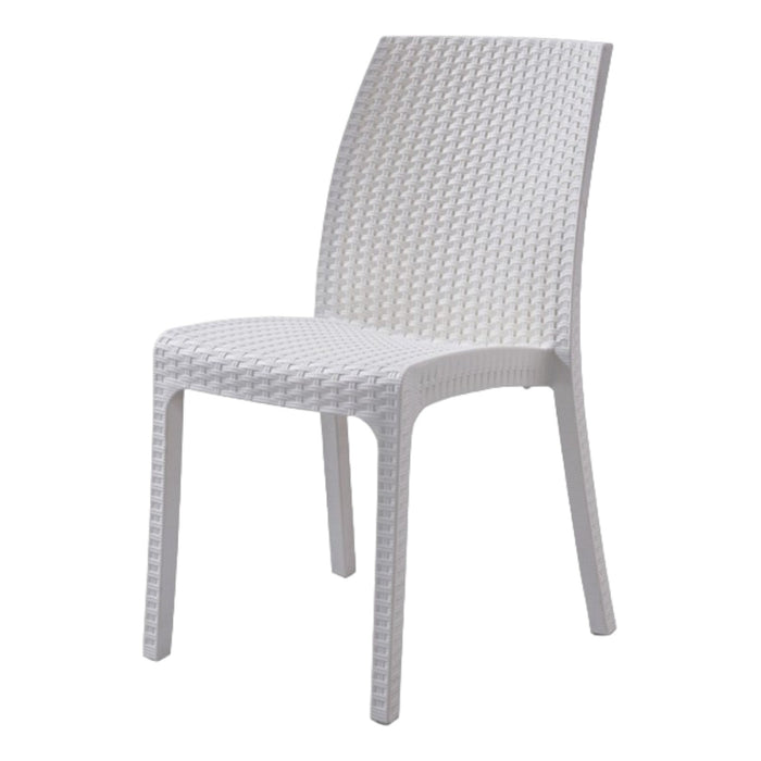 Set 4 sedie da giardino in polimerico rattan bianco - Mobili 2G