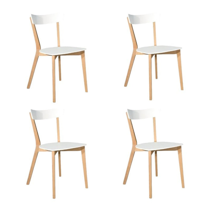 Set 4 sedie design legno naturale bianco bicolore 43x79x76 (845) - Mobili 2G