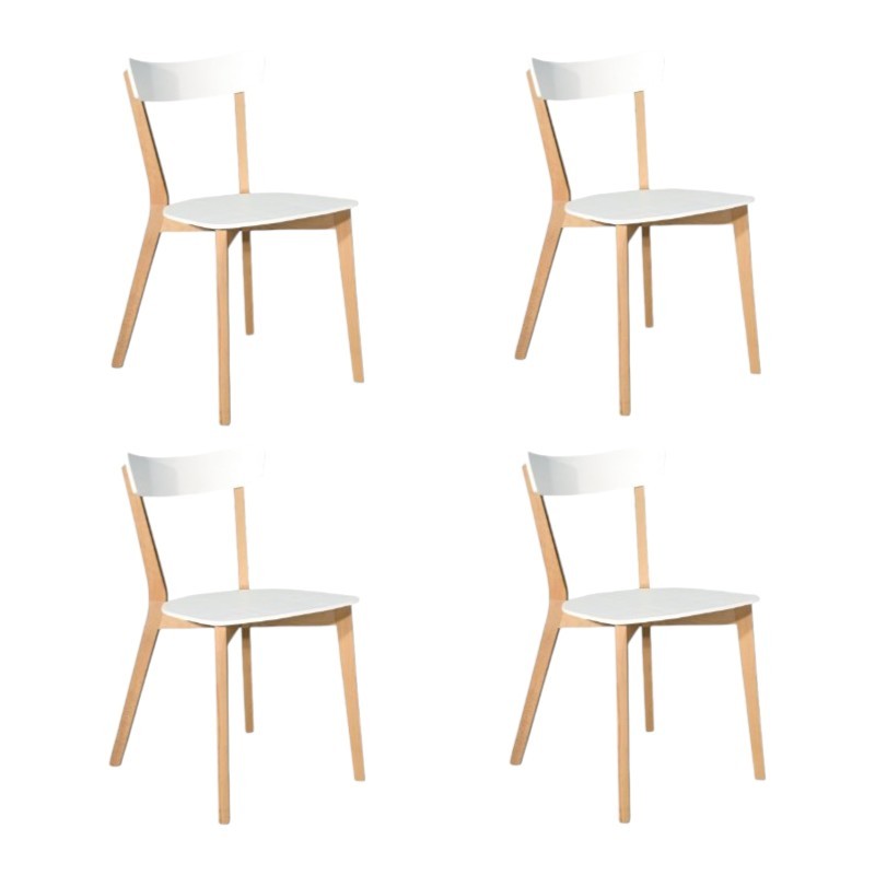 Set 4 sedie design legno naturale bianco bicolore 43x79x76 (845) - Mobili 2G