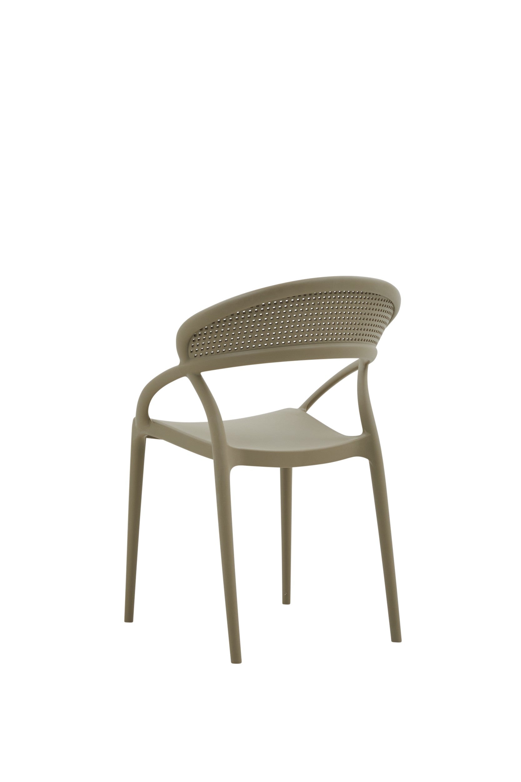 Set 4 sedie design polipropilene e fibra di vetro tortora 54x56x82