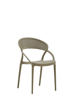 Set 4 sedie design polipropilene e fibra di vetro tortora 54x56x82