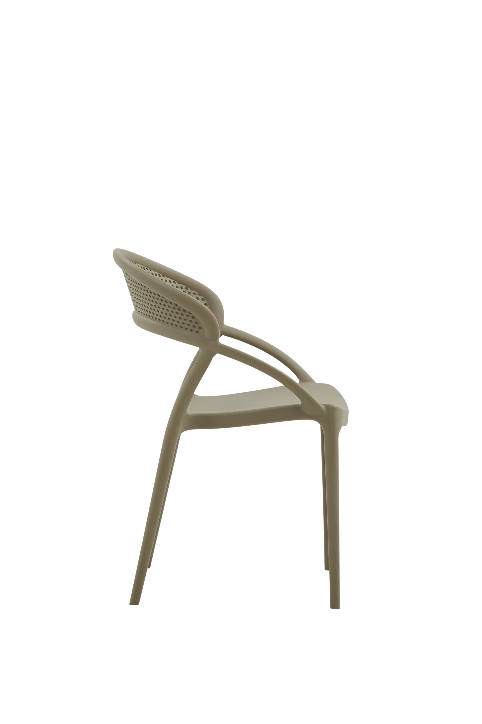 Set 4 sedie design polipropilene e fibra di vetro tortora 54x56x82