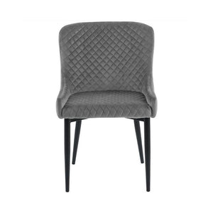 Set 4 sedie moderne design metallo imbottite velluto grigio 53x63x84 - Mobili 2G