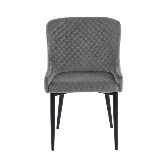 Set 4 sedie moderne design metallo imbottite velluto grigio 53x63x84 - Mobili 2G