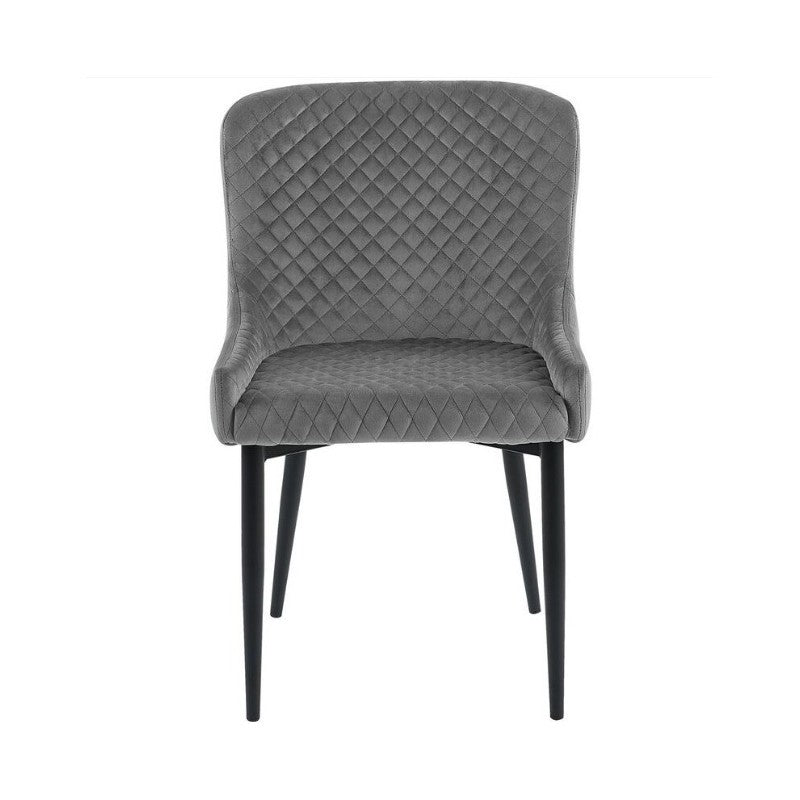 Set 4 sedie moderne design metallo imbottite velluto grigio 53x63x84 - Mobili 2G