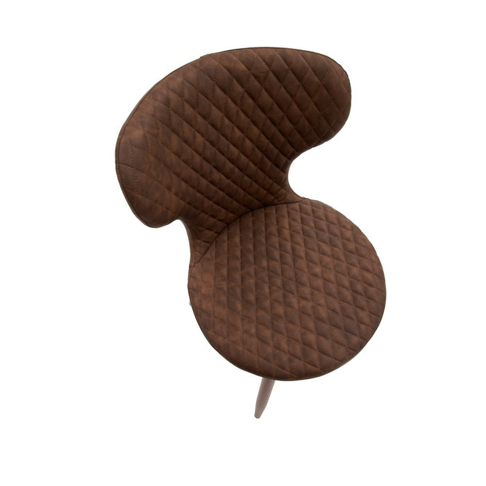 Set 4 sedie moderne ecopelle colore cuoio rombi 46x84x56