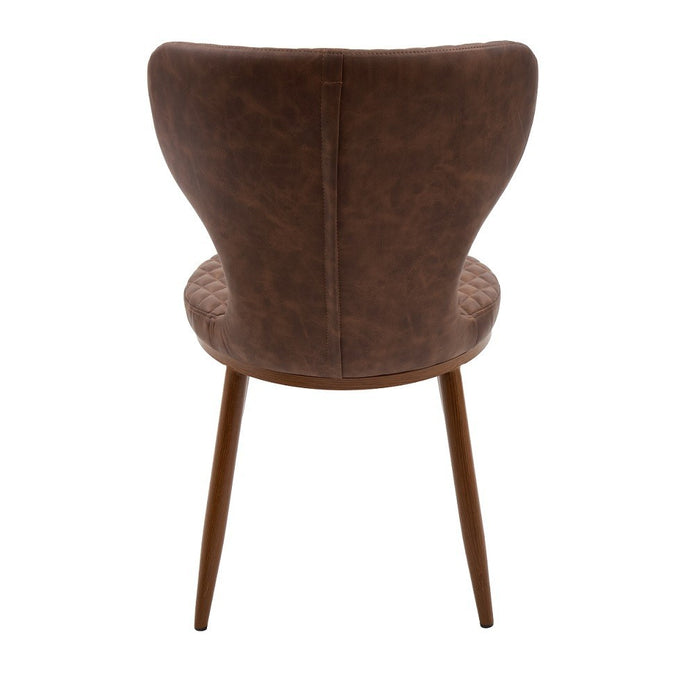 Set 4 sedie moderne ecopelle colore cuoio rombi 46x84x56