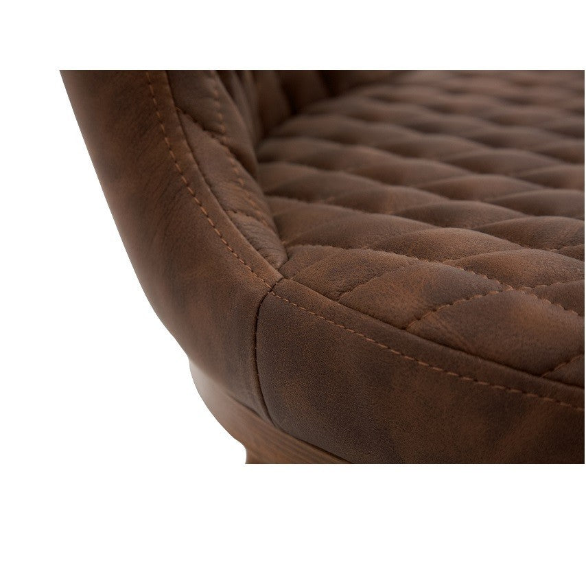 Set 4 sedie moderne ecopelle colore cuoio rombi 46x84x56