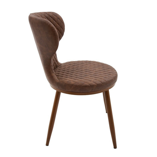 Set 4 sedie moderne ecopelle colore cuoio rombi 46x84x56