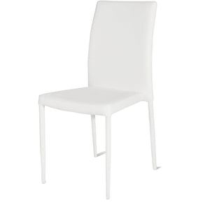 Set 4 sedie moderne in ecopelle bianca con struttura in metallo