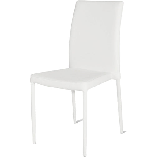 Set 4 sedie moderne in ecopelle bianca con struttura in metallo