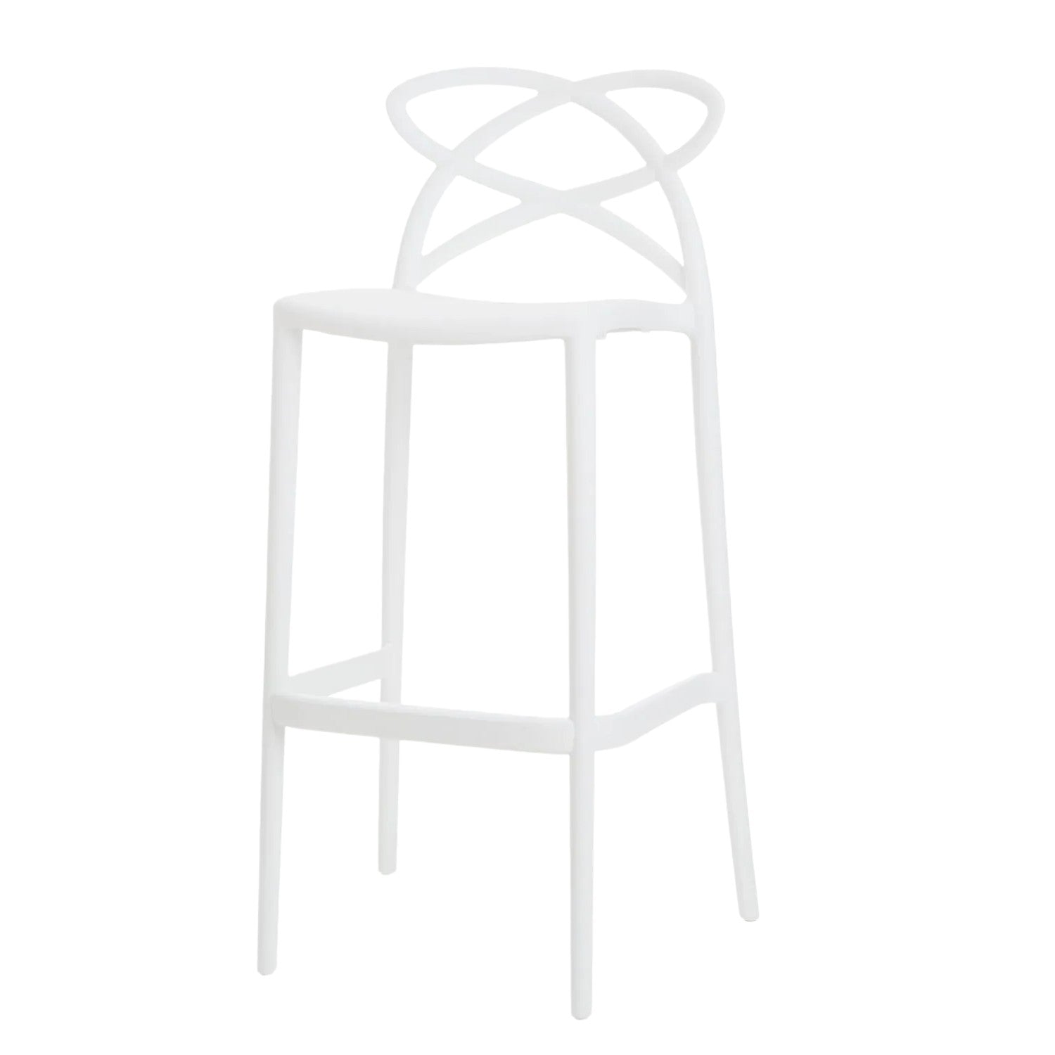 Set 4 sgabelli design moderni polipropilene bianco 41x46x102 - Mobili 2G