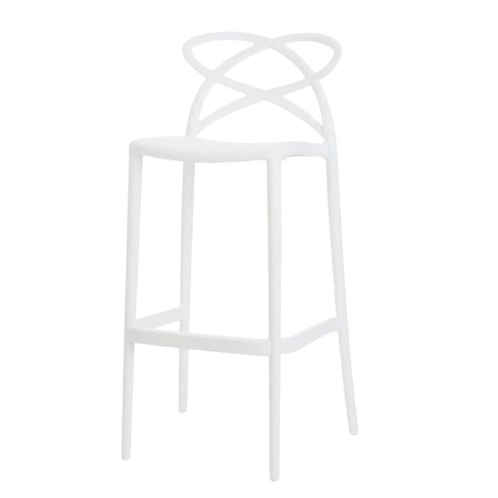 Set 4 sgabelli design moderni polipropilene bianco 41x46x102 - Mobili 2G