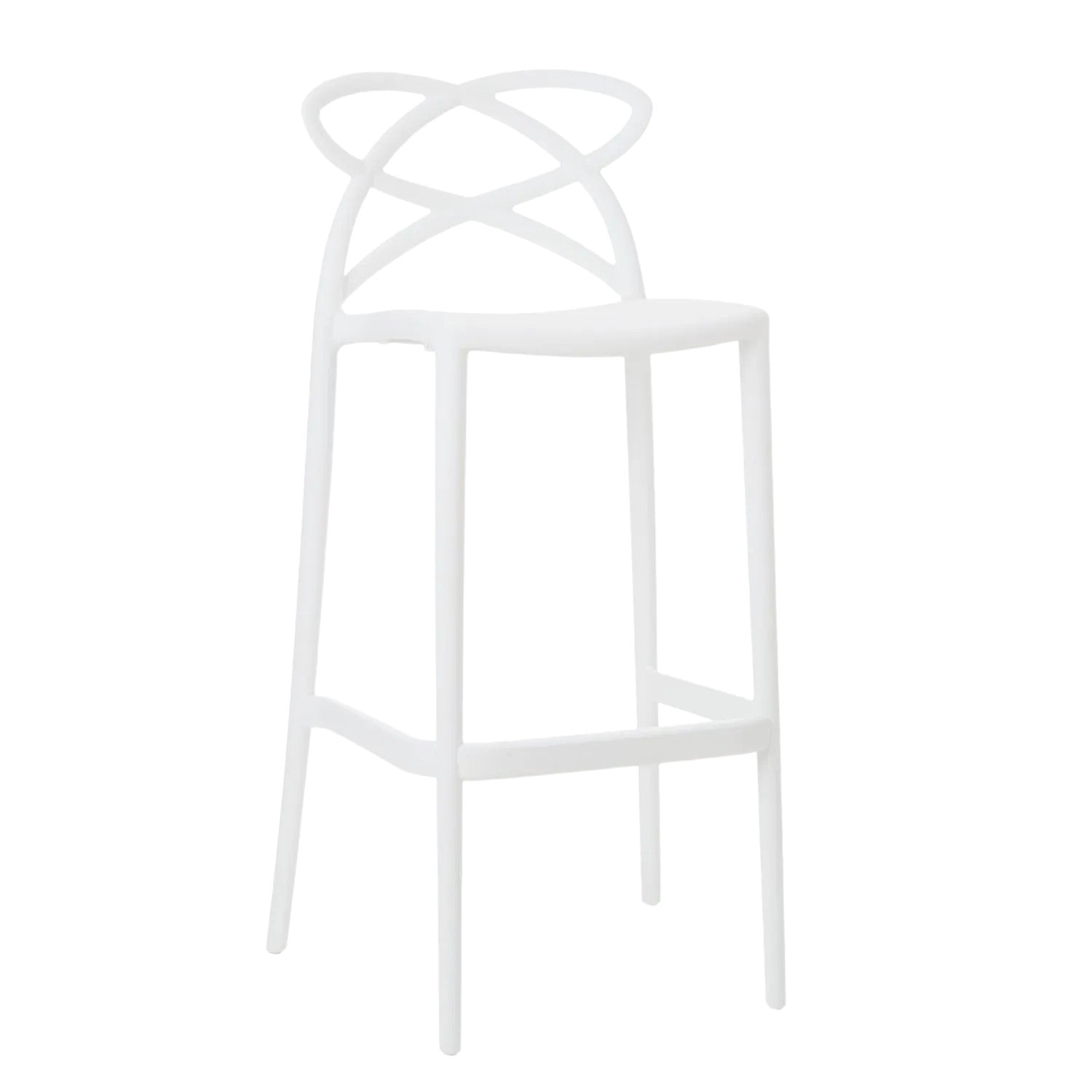 Set 4 sgabelli design moderni polipropilene bianco 41x46x102 - Mobili 2G