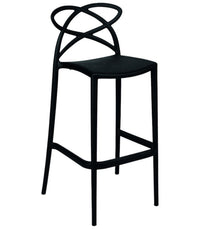 Set 4 sgabelli design moderni polipropilene nero 41x46x102 - Mobili 2G