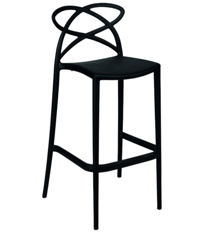 Set 4 sgabelli design moderni polipropilene nero 41x46x102 - Mobili 2G