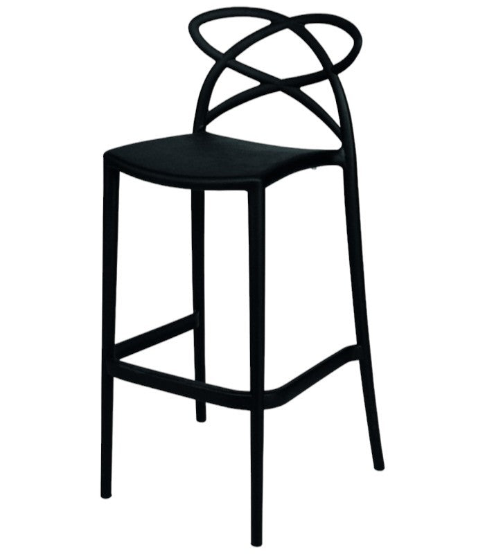 Set 4 sgabelli design moderni polipropilene nero 41x46x102 - Mobili 2G