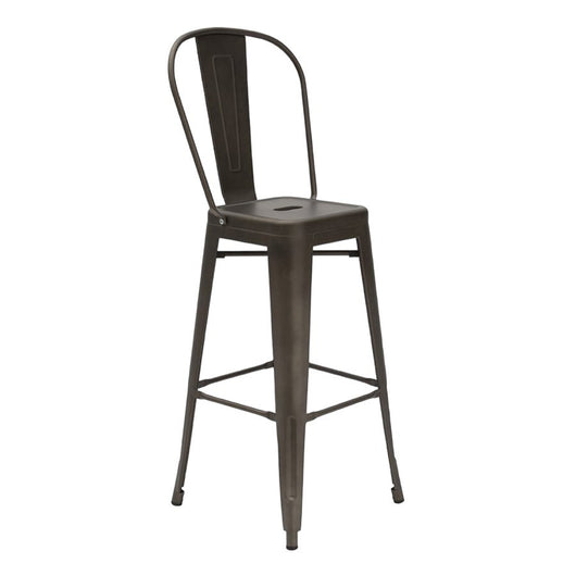 Set da 4 sgabelli moderni metallo colore canna di fucile l. 45 h. 120 p. 43 hs. 77