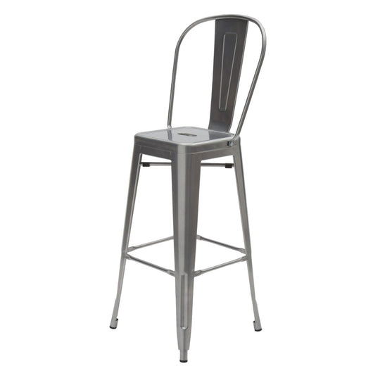 Set da 4 sgabelli moderni metallo grigio metallizzato 45x43x120 - Mobili 2G