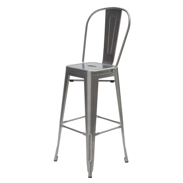 Set da 4 sgabelli moderni metallo grigio metallizzato 45x43x120 - Mobili 2G