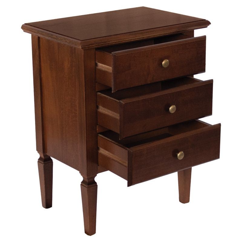 Set in legno como' 2 comodini arte povera tinta noce (175) - Mobili 2G