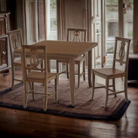 Set tavolo 100x100 legno allungabile quadrato con 4 sedie legno seduta legno - Mobili 2G