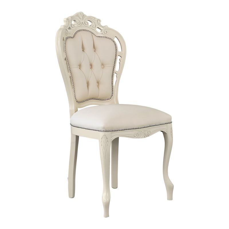 Set tavolo rotondo bianco 80x78 con 2 sedie capitonnè ecopelle - Mobili 2G