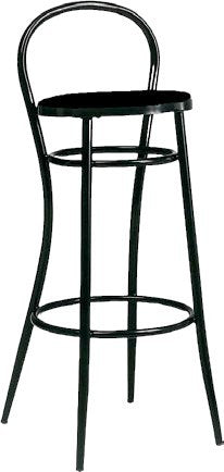 Sgabello acciaio nero con ecopelle nera 41x44x97 - Mobili 2G