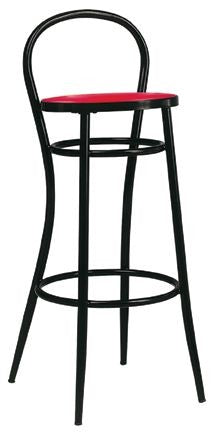Sgabello acciaio nero con ecopelle rossa 41x44x97 - Mobili 2G