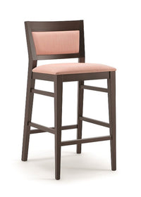 Sgabello moderno in legno massello wenge imbottito - Mobili 2G