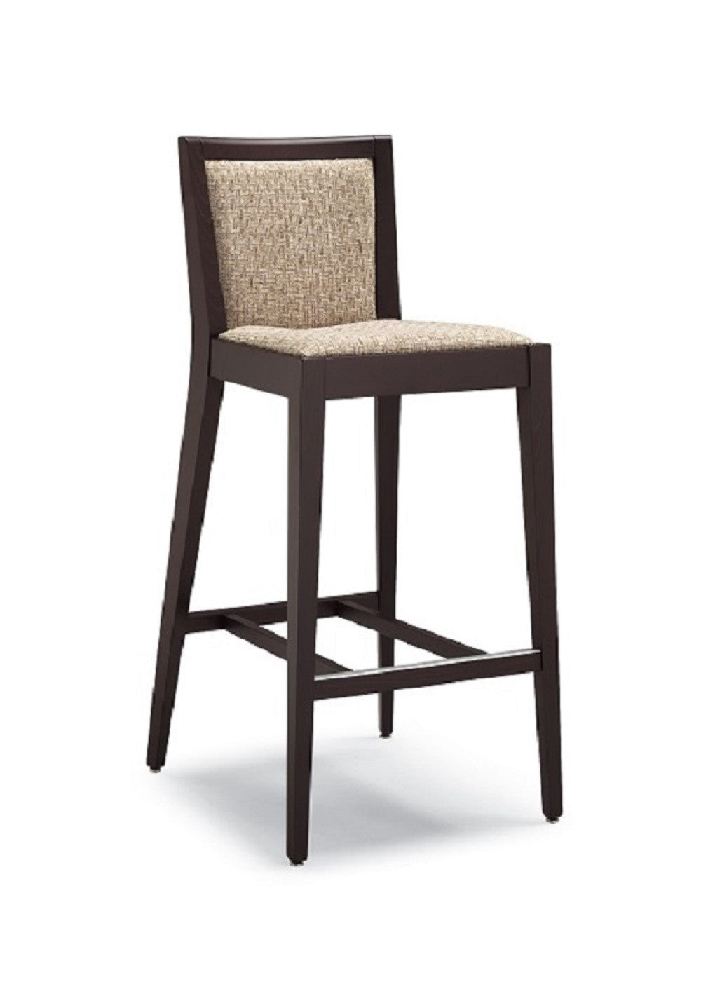 Sgabello moderno in legno massello wenge imbottito