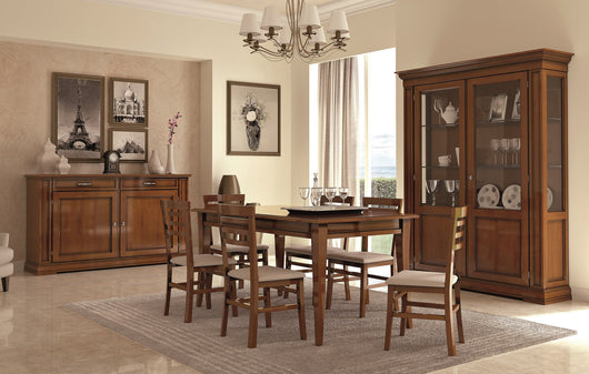 Soggiorno arte povera in legno con intarsio tinta noce - Mobili 2G