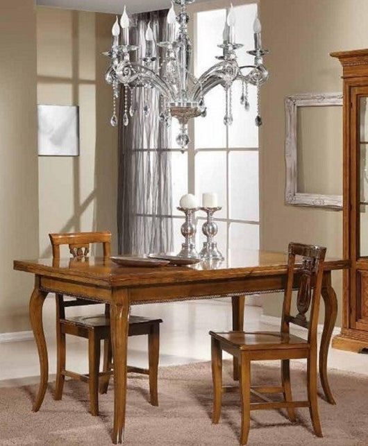 Soggiorno arte povera intarsio regina in legno tinta noce