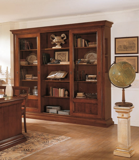 Libreria studio classico in legno tinta noce - Mobili 2G