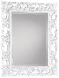 Specchiera barocca intagliata bianco lucida  l.74 p.3 h.94